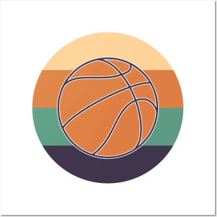 Basketball Ball in Retro Colors Posters and Art